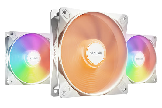 Be Quiet! (BL122) Light Wings LX 120mm PWM ARGB Case Fans (3 Pack), Rifle Bearing, Impeller w/ 16 LEDs, Daisy-Chain, Up to 1600 RPM, White