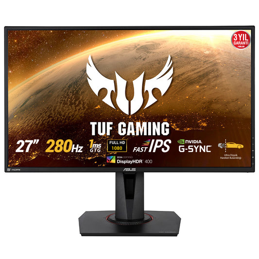 Asus 27" TUF HDR Gaming Monitor (VG279QM), Fast IPS, 1920 x 1080, 1ms, 2 HDMI, DP, OC 280Hz, VESA