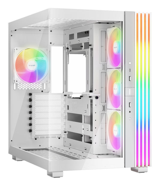 Be Quiet! Light Base 600 LX ARGB Gaming Case w/ Glass Front & Side, ATX, Invertible, 4x ARGB Fans, 1.33M ARGB Strip & Controller, USB-C, Asus BTF Compatible, White