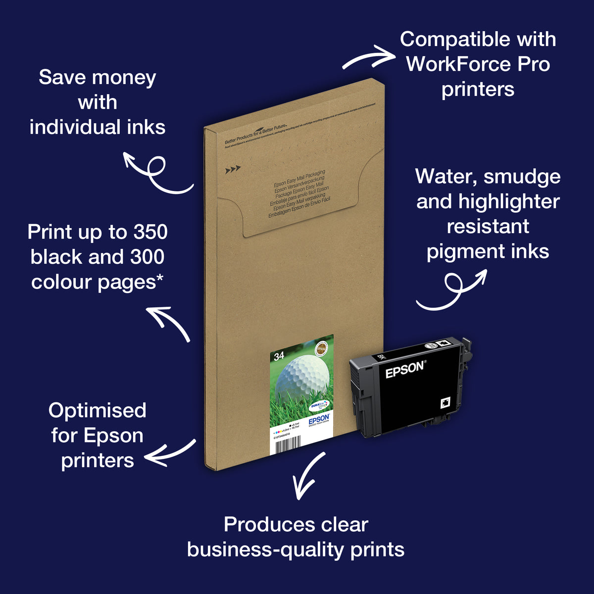 Epson 34 Genuine 4-Colour Ink Multipack, C13T34664510, image 2