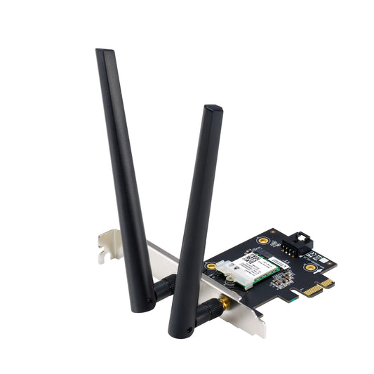 Asus (PCE-AXE5400) AXE5400 Wi-Fi 6E Tri-Band PCI Express Adapter, Bluetooth 5.2, OFDMA & MU-MIMO