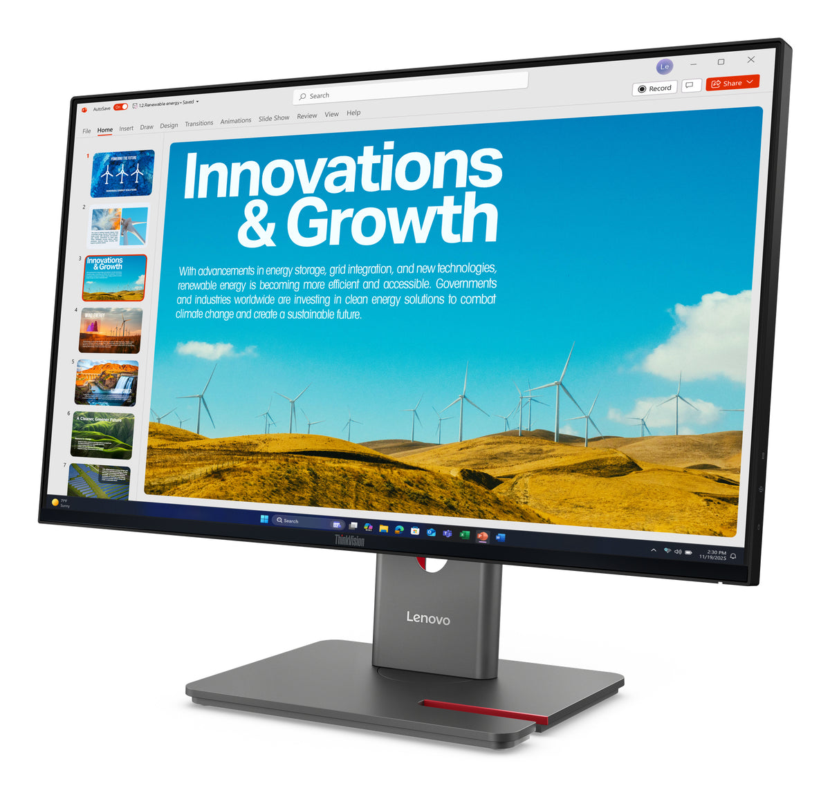 Lenovo ThinkVision P24QD-40 Monitor 23.8" QHD IPS Monitor, 120Hz, USB-C, image 2