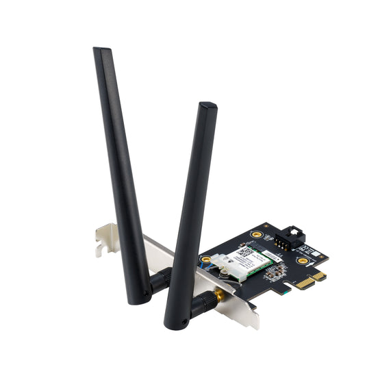 Asus (PCE-BE6500) BE6500 Wi-Fi 7 Tri-Band PCI Express Adapter, Bluetooth 5.4, 4096-QAM, WPA3