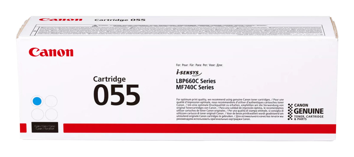 Canon 055 Genuine Cyan Toner Cartridge, 2,100 Pages, image 2
