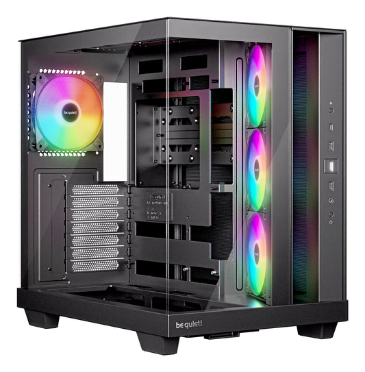 Be Quiet! Light Base 500 LX ARGB Gaming Case w/ Glass Front & Side, ATX, 4x ARGB Fans & ARGB Hub, USB-C 10Gbps, Asus BTF Compatible, Black