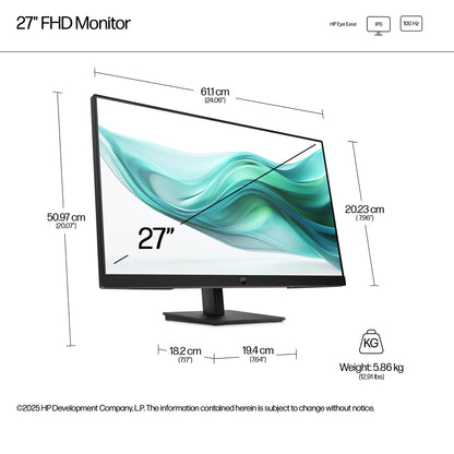 HP Series 3 Pro 27 inch FHD Monitor - 327ph 27" Full HD IPS Monitor, 100Hz, image 4