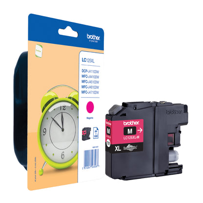 Brother LC-125XLM Genuine Magenta High-Yield Ink Cartridge, 1,200 Pages, image 2