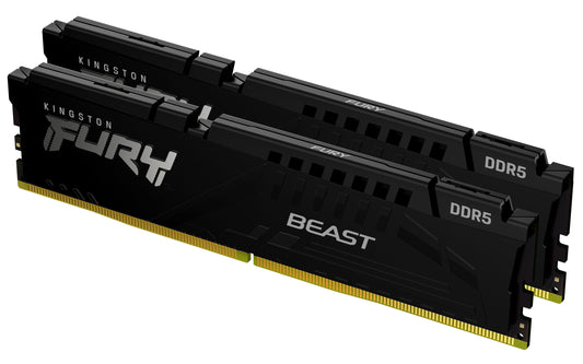 Kingston Fury Beast 64GB Kit (2 x 32GB), DDR5, 5200MHz, CL40, 1.25V, ECC, XMP 3.0, PMIC, DIMM Memory