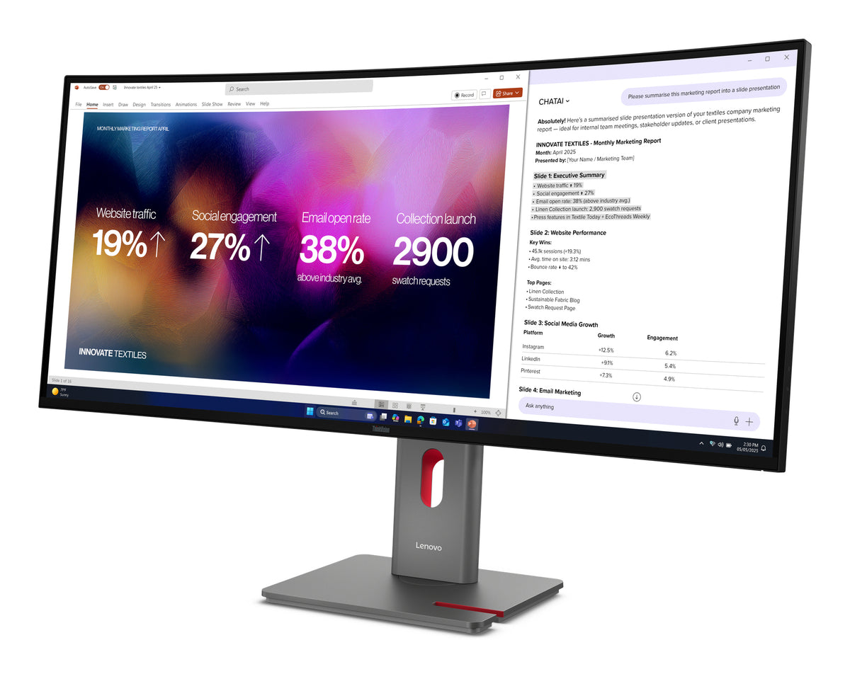 Lenovo ThinkVision P40WD-40 Monitor 39.7" 5120x2160 IPS Monitor, 120Hz, image 3