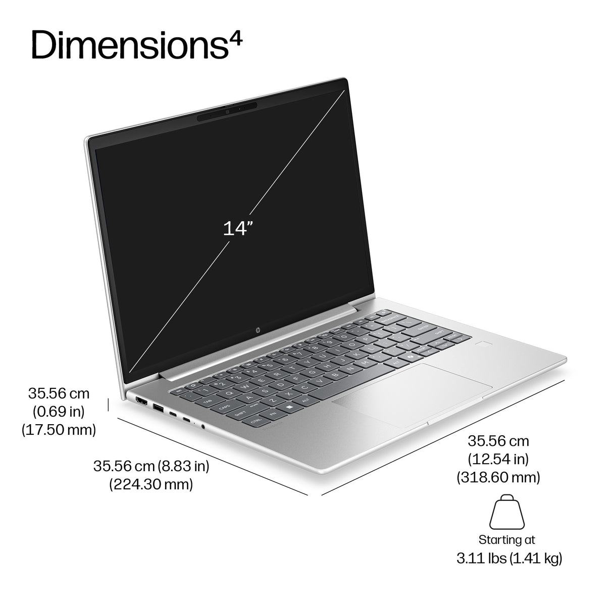 HP E46PYET 14" Laptop – 16GB, 512GB SSD, image 4