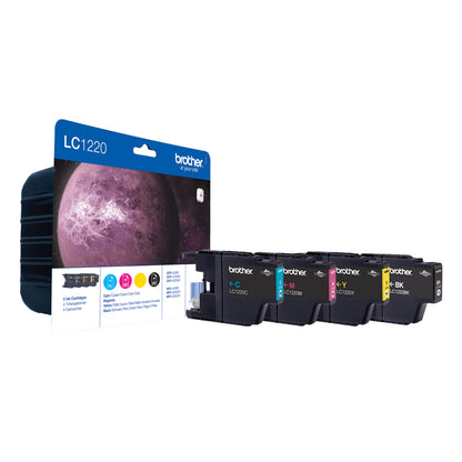 Brother LC-1220 Genuine 4-Colour Ink Multipack, 300 Pages