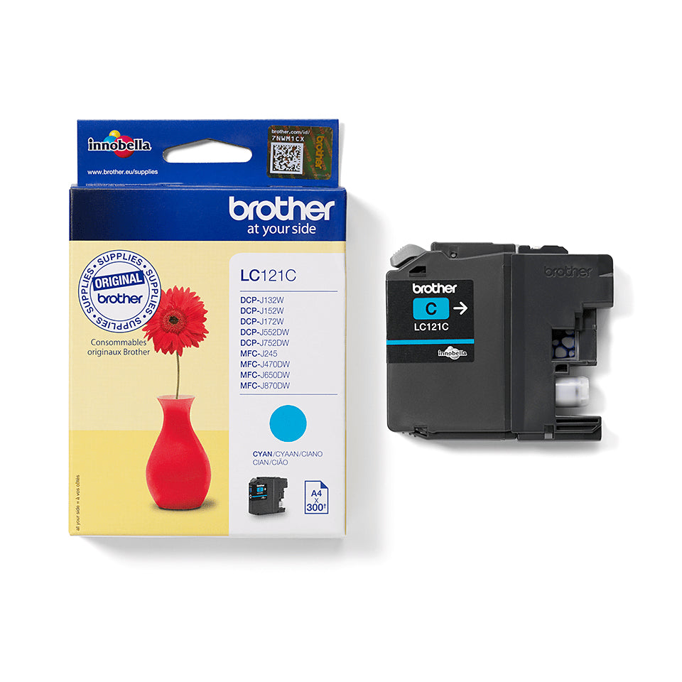 Brother LC-121C Genuine Cyan Ink Cartridge, 300 Pages, image 5