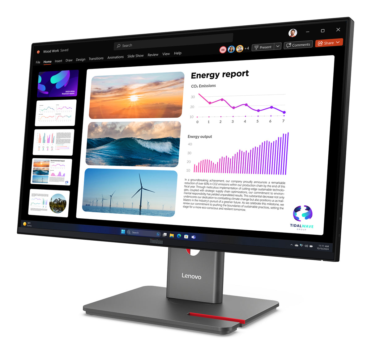 Lenovo ThinkVision P24Q-40 Monitor 23.8" QHD IPS Monitor, 120Hz, image 3